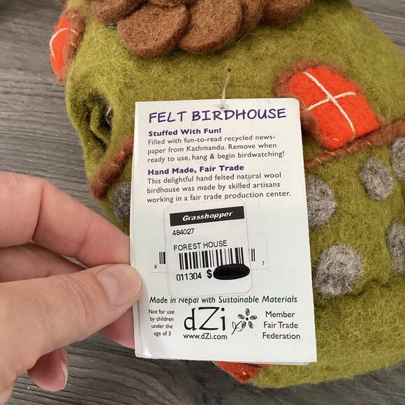 Wild Woolies FOREST HOUSE Felt Birdhouse Eco Friendly Fair Trade NWT - Picture 14 of 16